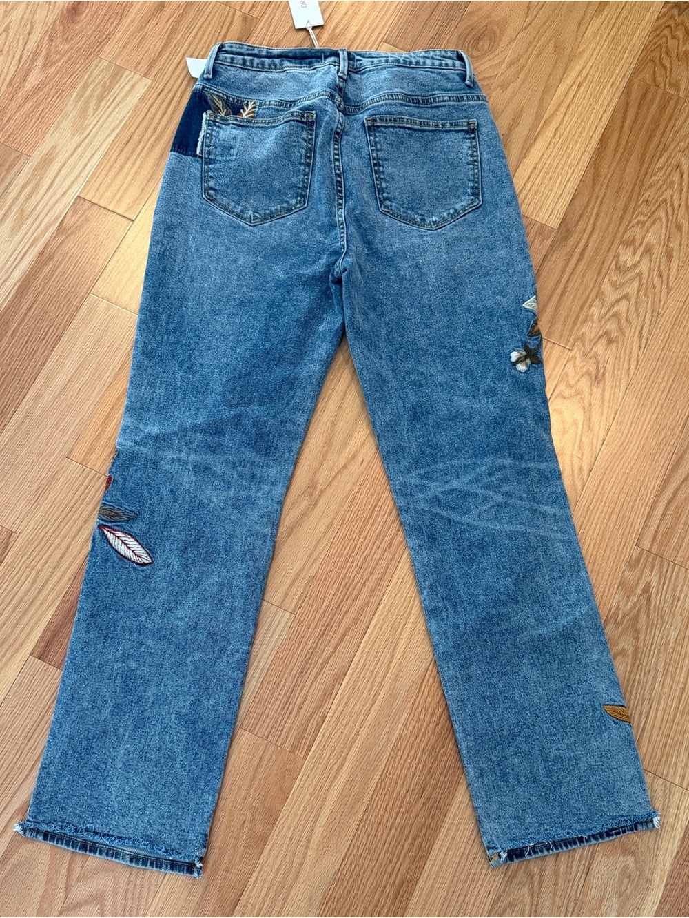 DRIFTWOOD Blue Denim Stella Jeans with Floral Embroidery - Picture 3 of 7